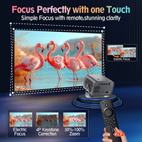 Projecteur intelligent A10 HD avec correction automatique de la distorsion trapézoïdale et mise au point électrique pour la chambre à coucher, le home cinéma et le divertissement