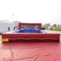Terrain de volley-ball gonflable commercial pour piscine, jeu aquatique, matériau PVC 0,55 mm, taille et couleur personnalisables, portable pour événements extérieurs