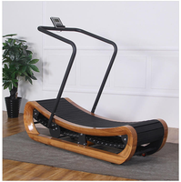 Cinta de correr mecánica de madera curvada sin motor para gimnasio, equipo aeróbico sin asistencia, máquina de correr para gimnasio
