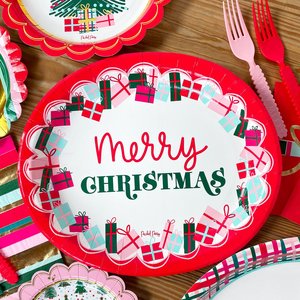 Ensemble de vaisselle pour fête de Noël, disponible pour la personnalisation, ensemble de vaisselle jetable pour fête de Noël - Product Image 3
