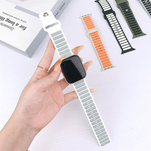 Double Silicone Ocean Watch band <b>strap</b> Carved Rubber For Apple ultra 49 46 45 42 40 mm Series Wristband Stripes <b>Adjustable</b> NEW - Product Image 5