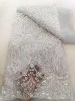 Tissu en Tulle de Dentelle Française Rouge Vintage Écologique avec Paillettes, 5 Yards, Sexy, de Haute Qualité, pour Robe de Mariée Femme, Couture et Broderie