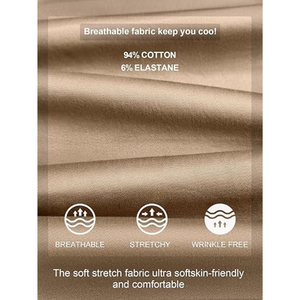 กางเกงขายาวผู้ชายผ้าลูกฟูกทรงหลวมขาตรงเอวยางยืดมีเชือกผูกแบบลำลองมีกระเป๋า - Product Image 5