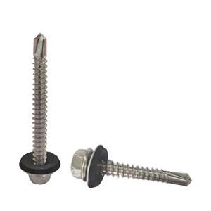 Fabricants de fixations en acier inoxydable SS410 SS304 SS316 DIN7504K Vis autoperceuses à tête hexagonale avec rondelle EPDM - Product Image 1