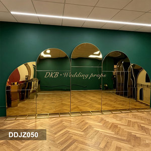 DKB Hot Selling Luxury Modern <b>Wedding</b> Arch Set Gold Plated Bead Curtain Stainless Steel Arch Screen Crown Arch Metal <b>Props</b> - Product Image 3