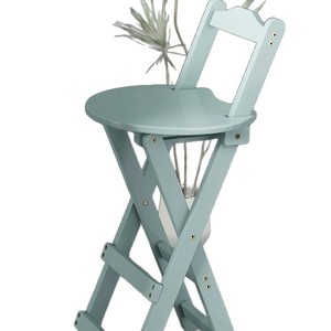 Folding <b>stool</b>, portable bar <b>stool</b>, milk tea shop cashier counter, high <b>stool</b>, living room chair with backrest, modern and - Product Image 4