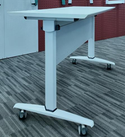 Table de formation mobile moderne à installation facile, pliable, avec roulettes, robuste, revêtement poudré, table de bureau à plateau rabattable pour l'école et les conférences