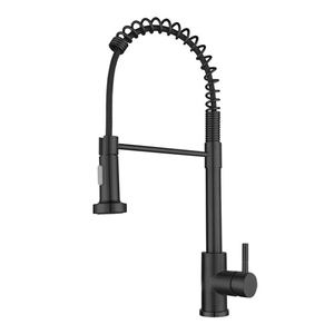 Черный кухонный кран с выдвижным распылителем - Product Image 1