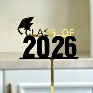 อุปกรณ์ตกแต่งเค้กธีมครบรอบสำเร็จการศึกษาปี 2026 สไตล์อินสตาแกรมข้ามพรมแดน หมวกปริญญา ดาวห้าแฉก รวงข้าว พร้อมอวยพรความสุข - Product Image 2