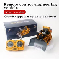 Coche de Control Remoto Profesional de 9 Canales, Tipo Bulldozer, para Acrobacias, 2.4G, Eléctrico, de Aleación, Modelo de Simulación
