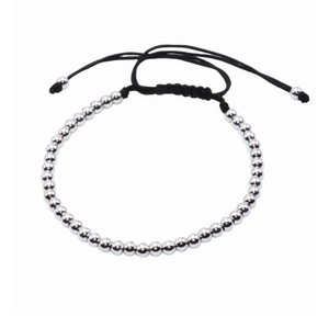 Adjustable 4mm Stainless Steel <strong>Bead</strong> <strong>Bracelet</strong> 46pcs Ball Beaded Handmade Silver Gold Black Rose Plating Jewelry Gift - Product Image 4