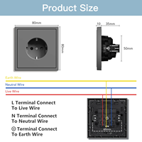 ABUK-Conector Ethernet RJ11 de alimentación de panel mate para PC, interruptor de pared, HDMI, puerto de datos, enchufe de placa de pared