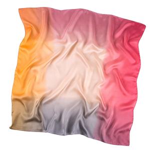 ลดกระหน่ำผ้าซาตินไล่ระดับสีของผู้หญิง70*70ซม. ผ้าพันคอลำลองผ้าพันคอผ้าไหมมียี่ห้อหรูหรามี4สี - Product Image 1