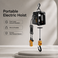 Palans électriques portables 500 kg 220 V, palan à câble portable, grue de levage pour le levage de matériaux sur les balcons et les toits