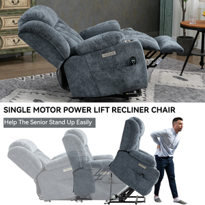 Sillón reclinable de tela de estilo moderno con elevador eléctrico Mecedora giratoria multifuncional para sala de estar Ocio - Product Image 5