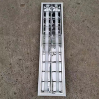 Jpungsun 2X2ft Plafond Encastré Grille Lumière 600*600mm Persienne Grille Lumière Montage 4x9w T8 Grille Fluorescent Luminaire