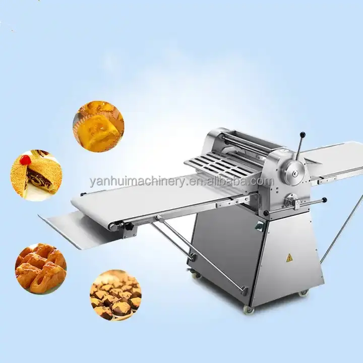 Mesin pemotong vertikal elektrik otomatis penuh, peralatan pembuat kue biskuit roll dough sheeter Harga sheeter adonan untuk croissant