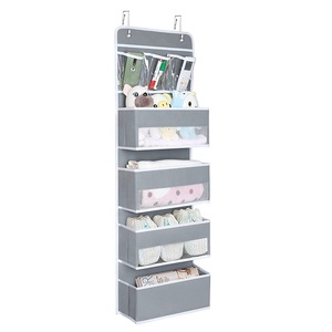 Armoire de <span class=keywords><strong>rangement</strong></span> pour bébé, organisateur de penderie, armoire de <span class=keywords><strong>rangement</strong></span> avec 4 grandes pochettes et 3 petites pochettes en PVC pour cosmétiques, <span class=keywords><strong>jouets</strong></span>, crèche - Product Image 1