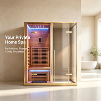 Sauna Exterior de Lujo Moderna Personalizable 2026 con Pantalla de Ordenador, Baño de Vapor Húmedo y Ducha Separada de Madera Sólida