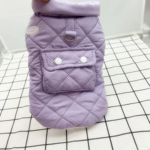 Chaleco morado para mascotas, ropa acolchada de invierno para gatos y perros pequeños - Product Image 1