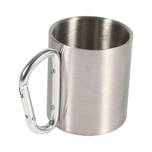 Mug de camping portable en acier inoxydable de 10 oz avec poignée mousqueton et logo personnalisé pour l'entraînement et le team building - Product Image 2