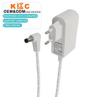 Adaptador de Corriente de 12V 1.5A para la UE, 18W / Fuente de Alimentación de CA/CC para Montaje en Pared, Enchufe en Ángulo Recto / Transformador para Cámara CCTV y Tiras LED