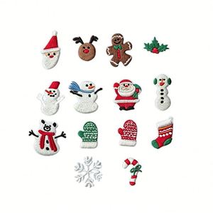 Parches Bordados Navideños de Hierro de 1-3cm al por Mayor con Varios Diseños para Sombreros, Insignias de Árbol de Navidad y Muñeco de Nieve - Product Image 1