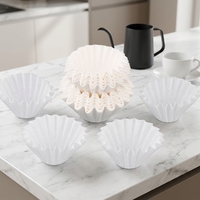 Filtres à café ondulés Meika blancs en papier, en pâte de bois blanchie, réutilisables, de qualité alimentaire, écologiques, pour café filtre – Vente en gros
