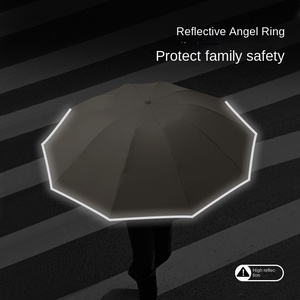 SD <span class=keywords><strong>Parapluie</strong></span> pare-soleil automatique inversé 10 os pour hommes avec poignée à boucle résistante aux tempêtes Publicité commerciale pour adultes de voyage - Product Image 3