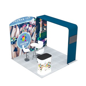 Cabina de exhibición moderna portátil de 10x10 al mejor precio con estantes Configuración rápida para exposiciones y tamaño de soporte de 10 pies - Product Image 1