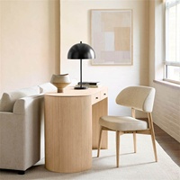 Table d'entrée Idao style Wabi Sabi vintage en bois massif avec double tiroir, coins arrondis, design mobile pour la maison, le bureau ou à fixer au mur