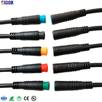 Kabel Konektor Tahan Air M8 untuk Sensor Rumah Pintar Sepeda Listrik Skuter Lampu LED OEM ODM