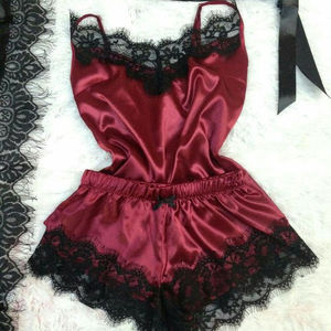 Ensemble de pyjama en satin confortable et doux pour femmes, comprend des shorts pour vêtements de nuit d'été, livraison directe disponible - Product Image 3