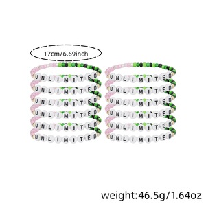 Set de Pulseras de Cuentas de Letras Ilimitadas, Cuentas de Vidrio Multicapa, Joyería Unisex, Regalo, Origen Yiwu - Product Image 4