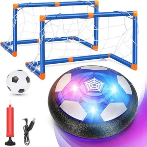 2 IN 1 Soccer Hockey Toy Kids Electric Hover Hockey Soccer Ball Set With 3 Goals Floating Soccer Ball