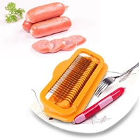Fruit- en groentegereedschap, roestvrijstalen bananen snijder, multifunctionele hotdog snijder, worst snijder, duurzaam, draagbaar, makkelijk gereedschap