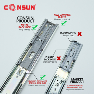 Hộp Kim Loại Mở Rộng Hoàn Toàn 45Mm Thanh Trượt Ổ Bi Cho Ngăn Kéo Thanh Trượt Ngăn Kéo Dạng Ống Lồng - Product Image 4