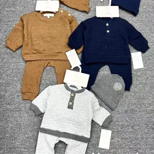 Thicker Cotton Baby Europe and America Hoodie Clothes 3pcs Set Kids Warmer Sweatsuit Sweatpants Clothes Winter Baby Boy Clothes