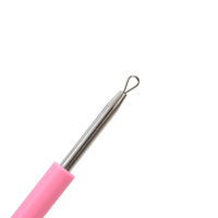 Extractor de Espinillas, Aguja para Eliminar el Acné, Acero Inoxidable de Grado Quirúrgico y Silicona, Removedor de Puntos Negros 2 en 1, Color Rosa