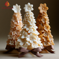 Ensemble de 4 bougies décoratives pour arbre de Noël, mini bougies parfumées pour la cheminée, décoration de la maison, fournitures de fêtes