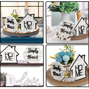 Ciondoli decorativi in legno per la <span class=keywords><strong>casa</strong></span> lettera <span class=keywords><strong>inglese</strong></span> in legno creativa per decorazioni per vassoi - Product Image 6