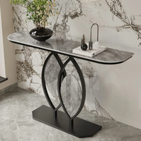 Console d'entrée de luxe en marbre et miroir, meuble de couloir minimaliste, armoire créative pour hall d'entrée, mobilier de salon artistique