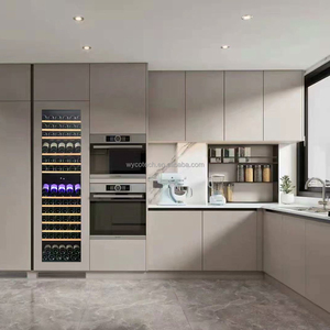 Completamente costruito in 3 zone armadietto del vino 304 in acciaio inox cantina del vino sistema di raffreddamento del vino vino rosso vintage display di raffreddamento per Champagne - Product Image 1
