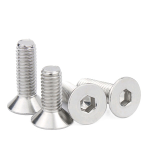 M3 M4 M5 M6 M8 M10 M12 M16 DIN7991 Acero inoxidable <span class=keywords><strong>A2</strong></span> Tornillos de cabeza plana Allen Tornillos de cabeza avellanada hexagonal - Product Image 1