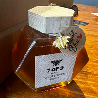 Offres Spéciales de luxe nouveau conçu 100ml 220ml 380ml pot de miel en verre avec couvercle pot de miel créatif pot de récipient de nourriture en verre pour la maison
