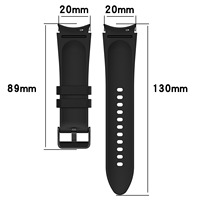 Bracelet en Silicone + cuir pour Samsung Galaxy Watch 5 Pro Watch 4 Classic Metal Black Buckle