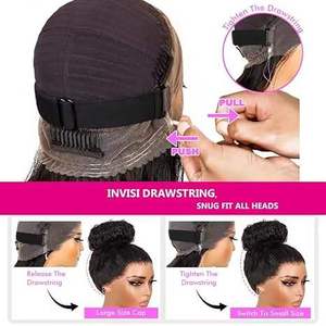 Vente en gros de perruques frontales en dentelle 13x4 HD transparentes à 250% de densité pour cheveux humains vierges chinois bruts SDD bouclés de type pixie - Product Image 6