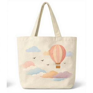 Sac de plage en toile imprimé personnalisé avec poignée d'épaule naturelle, logo personnalisé brodé, sac de shopping rayé - Product Image 4