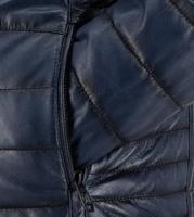 Doudoune à bulles en cuir pour homme, couleur bleu marine, peau de mouton arabe naturelle Swakni Nappa pour la saison d'hiver