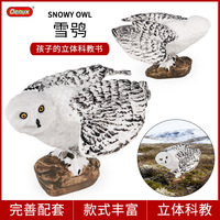 Modèle de jouet animal de simulation solide pour enfants yxs : Hibou des neiges, Aigle blanc, Ornement cadeau éducatif